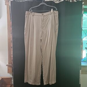 Loft Women's Tan Wide Leg Dress Pants